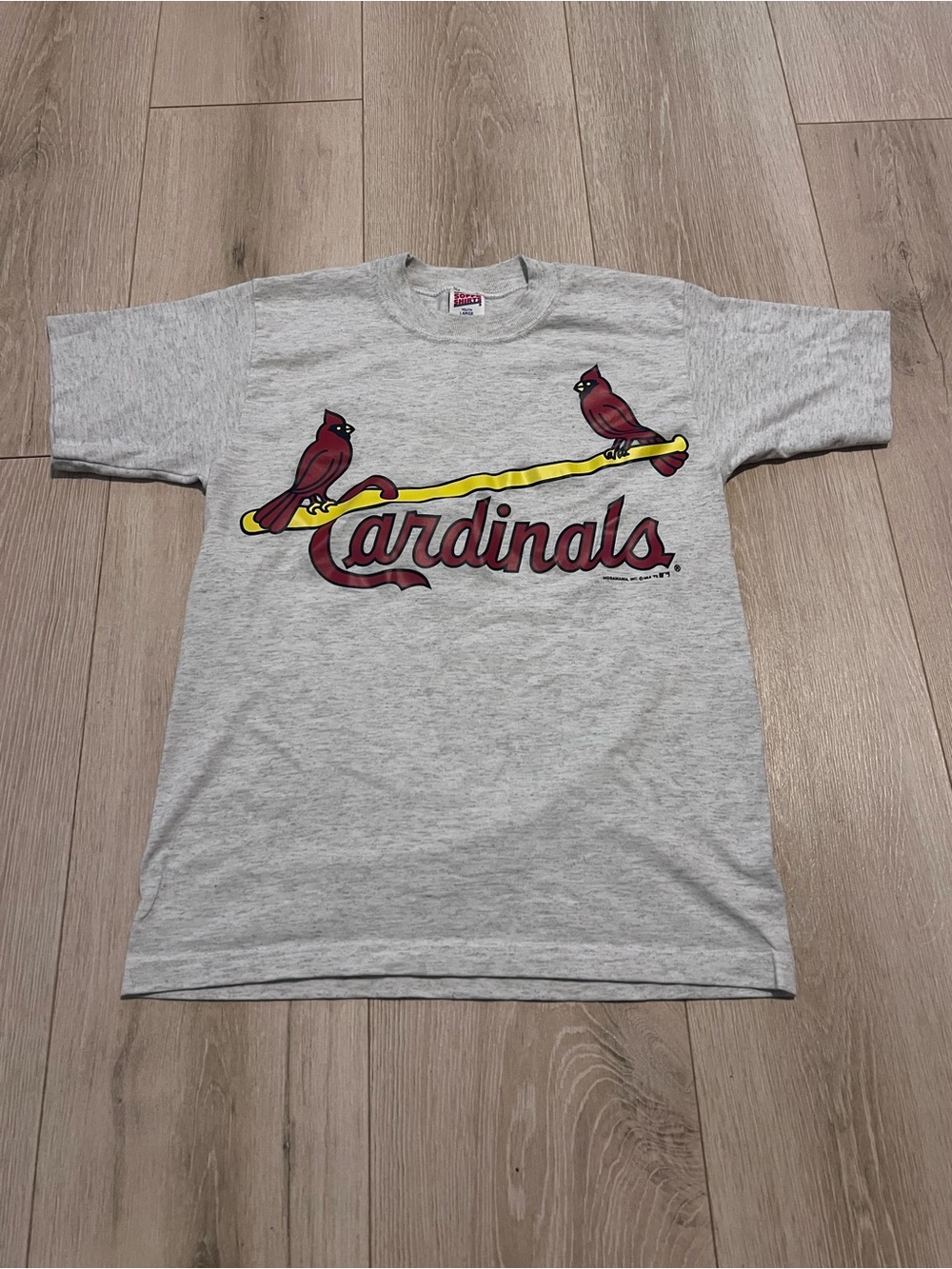 Soffe Gray Cardinals Tee with Red and Yellow Graphics